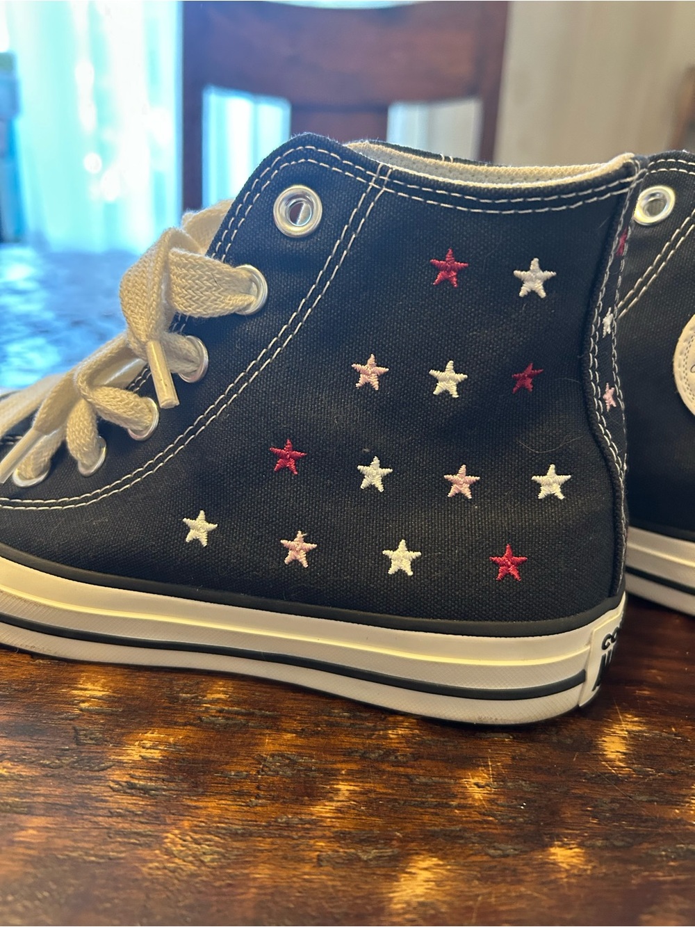 Converse Women’s Black Star-Embroidered High Top Sneakers
